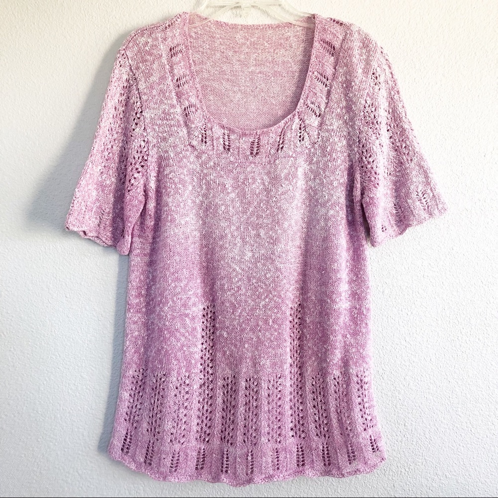 Vintage 90s Lavender Scallop Sleeves Top Sz Medium